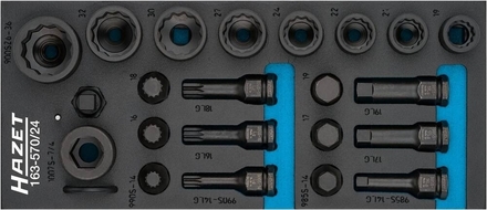 MODULE MOUSSE 172X392MM DOUILLES A CHOCS - 24PC - HAZET - HZ233441