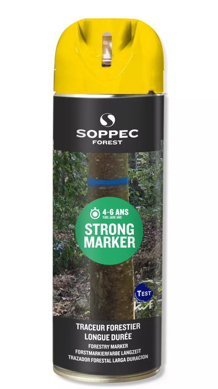 Bombe de peinture - Traceur strong marker SOPPEC longue durée jaune 4-6 ans - 131702o