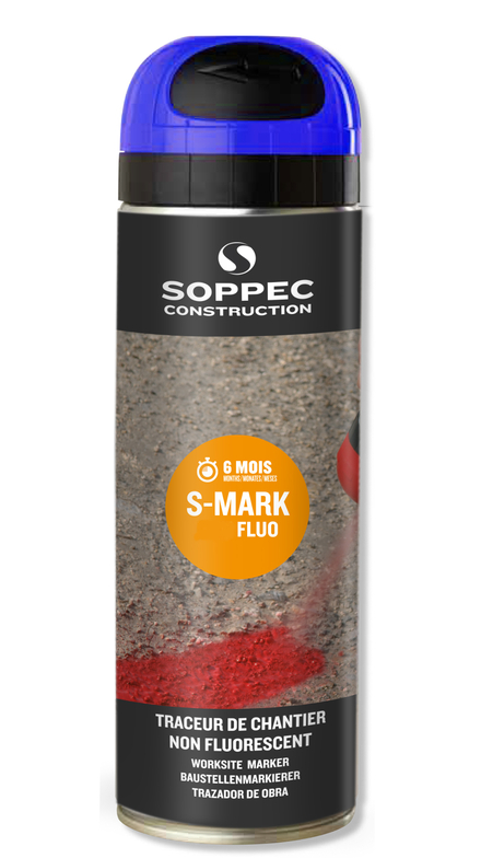 Bombe de peinture - Traceur de chantier SOPPEC bleu fluo s mark 3-6 mois - 141919