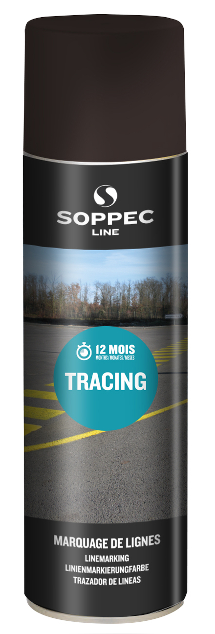 Bombe de peinture - Traceur de ligne SOPPEC pour le marquage noir tracing 500 ml - 151603