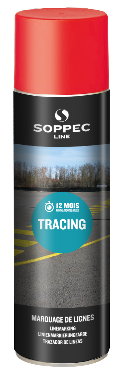 Bombe de peinture - Traceur de ligne SOPPEC pour le marquage rouge tracing 500 ml -151604