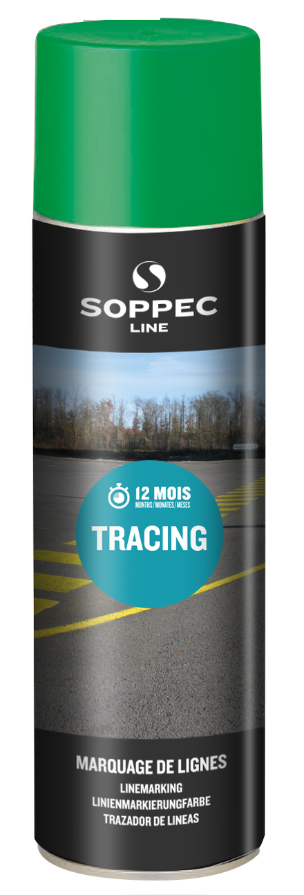 Bombe de peinture - Traceur de ligne SOPPEC pour le marquage vert tracing 500 ml -151605