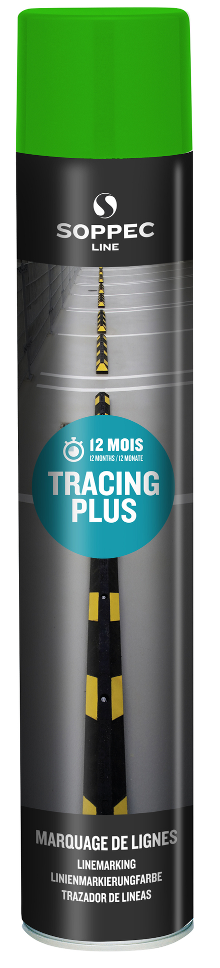 Bombe de peinture - Traceur de ligne SOPPEC pour marquage au sol vert tracing plus 750 ml-151705