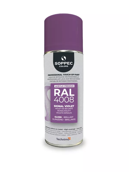 SOPPEC ACRYL PREMIUM RAL4008  BRILLANT 400ML ( violet de sécurité) - SOPPEC -424109