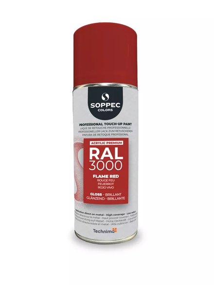 SOPPEC ACRYL PREMIUM RAL3000  BRILLANT 400ML (rouge feu) - SOPPEC - 424110