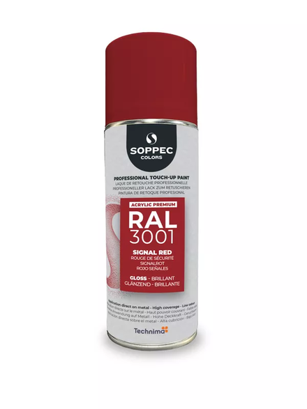 SOPPEC ACRYL PREMIUM RAL3001  BRILLANT 400ML (rouge de sécurité) - 424111 SOPPEC - 