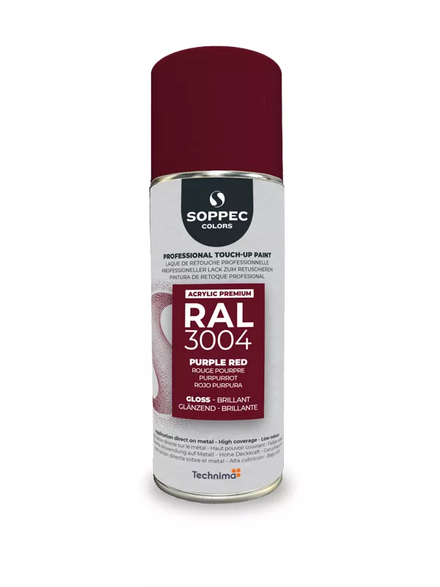 SOPPEC ACRYL PREMIUM RAL3004  BRILLANT 400ML ( rouge pourpre) - SOPPEC - 424112