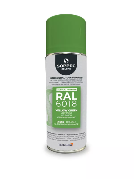 SOPPEC ACRYL PREMIUM RAL6018  BRILLANT 400ML ( vert jaune) - SOPPEC - 424122