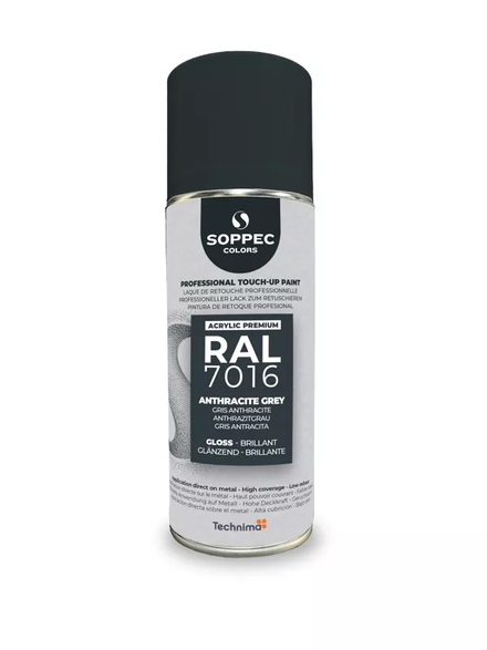 SOPPEC ACRYL PREMIUM RAL7016  BRILLANT 400ML ( gris anthracite) - SOPPEC - 424125