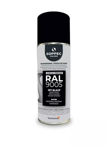 SOPPEC ACRYL PREMIUM RAL9005 SATIN 400ML (noir foncé) - SOPPEC - 424132