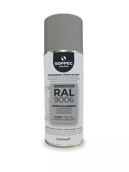 SOPPEC ACRYL PREMIUM RAL9006 BRILLANT 400ML (aluminium blanc) - SOPPEC - 424134