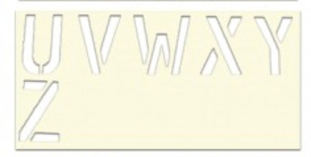 POCHOIR SOPPEC LETTRE U À Z EN PVC 1MM D'ÉPAISSEUR RÉUTILISABLE -451725