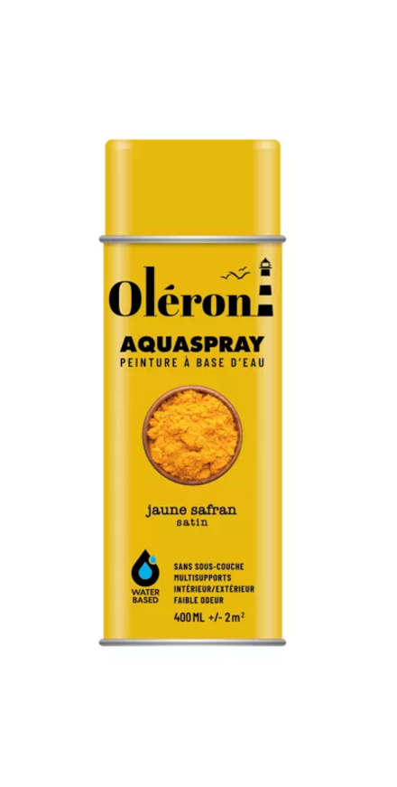 BOMBE DE DECORATION AQUASPRAY JAUNE SATINE 400ML OLERON 561003