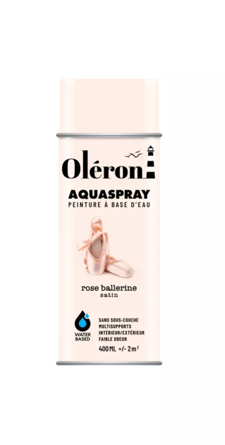 BOMBE DE DECORATION AQUASPRAY ROSE BALLERINE SATINE 400ML OLERON 561005