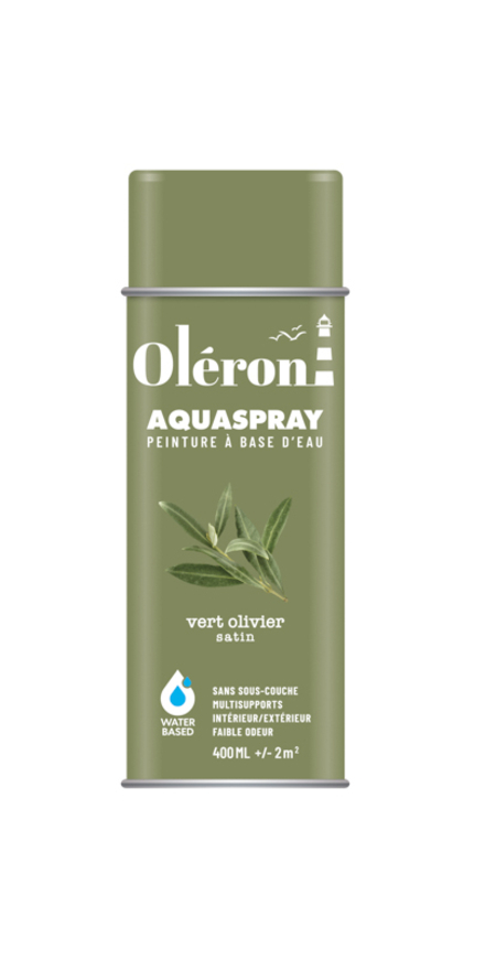 BOMBE DE DECORATION AQUASPRAY VERT OLIVIER SATINE 400ML OLERON 561010