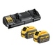 Pack 2 batteries XR FLEXVOLT 18 V/54 V 6 Ah/2 Ah Li-Ion + chargeur double - DCB132T2-QW - DEWALT