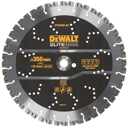 Disque béton dense ELITE diamant 355 x 25,4 mm - DT20465-QZ - DEWALT