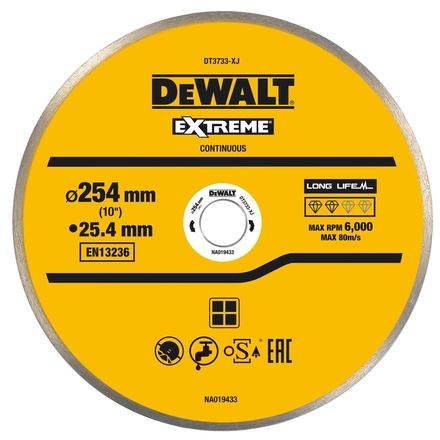 Disque pour scie à carrelage en céramique 250 x 25,4 mm - DT3733-XJ - DEWALT