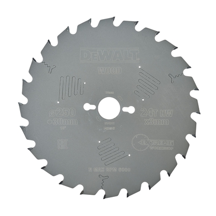 Lame de scie circulaire stationnaire Extreme Workshop 250 x 30 mm, 24 dents - DT4311-QZ - DEWALT