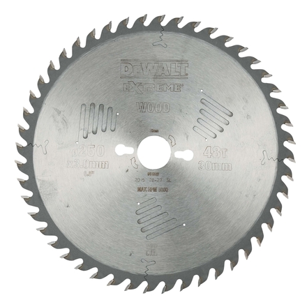 Lame de scie circulaire stationnaire Extreme Workshop 250 x 30 mm, 48 dents - DT4323-QZ - DEWALT