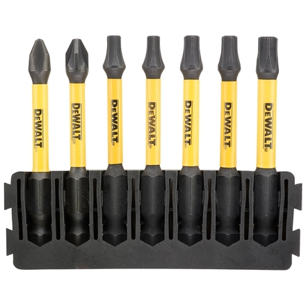 Barrette de 7 embouts de vissage Phillips/Pozidriv/Torx Flextorq 57 mm - DT70820-QZ - DEWALT