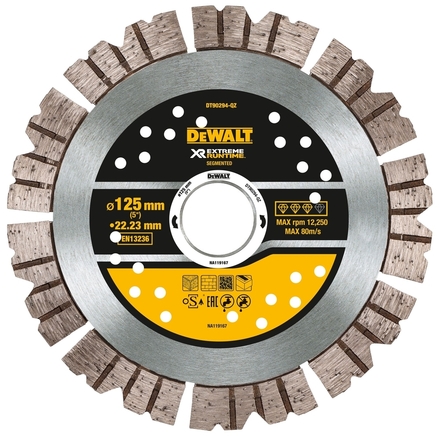 Disque béton Extreme Runtime pour rainureuse 125 x 22,2 mm - DT90294-QZ - DEWALT