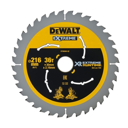 Lame de scie circulaire stationnaire carbure XR Runtime, 216 x 30 mm, 36 dents - DT99569-QZ - DEWALT