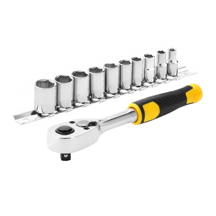 Cliquet 72 dents - 1/4’’ + 10 douilles - 11 pièces - STMT82666-0 - STANLEY
