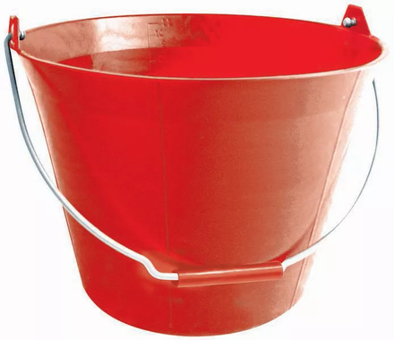 SEAU PLASTIQUE ROUGE 11 LITRES Anse 5,3mm TALIAPLAST - 310105