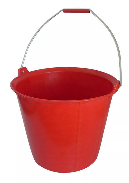 Seau PRO ROUGE renforcé à ergots 13 litres anse Diam. 6.3 mm TALIAPLAST - 310109