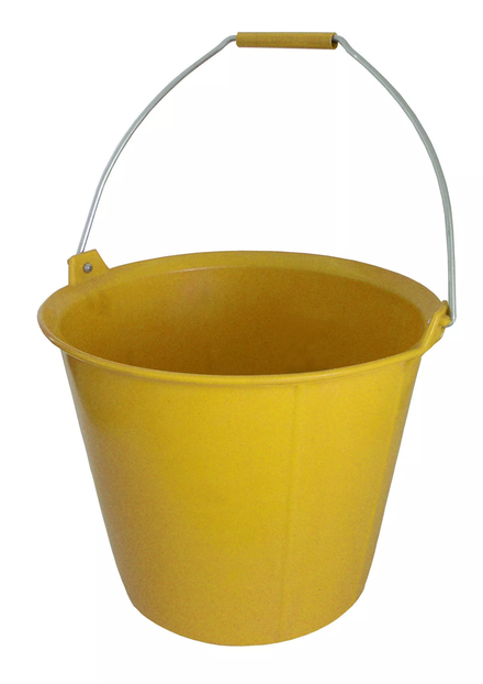 Seau PRO JAUNE renforcé à ergots 13 litres anse Diam. 6.3 mm TALIAPLAST - 310132