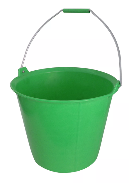 Seau PRO VERT renforcé à ergots 13 litres anse Diam. 6.3 mm TALIAPLAST - 310133