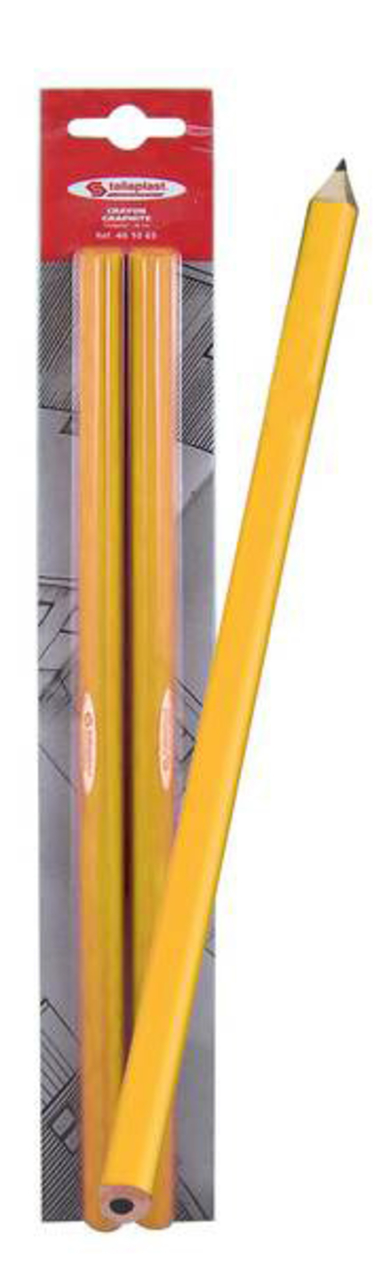 2 CRAYONS GRAPHITE JAUNE 30CM SOUS BLISTER TALIAPLAST - 401065