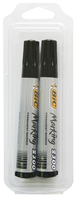 2 marqueurs permanents noirs corps plastique (blister) TALIAPLAST - 401092