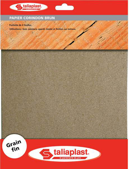 4 FEUILLES CORINDON 230X280MM GRAIN 120 TALIAPLAST - 402011