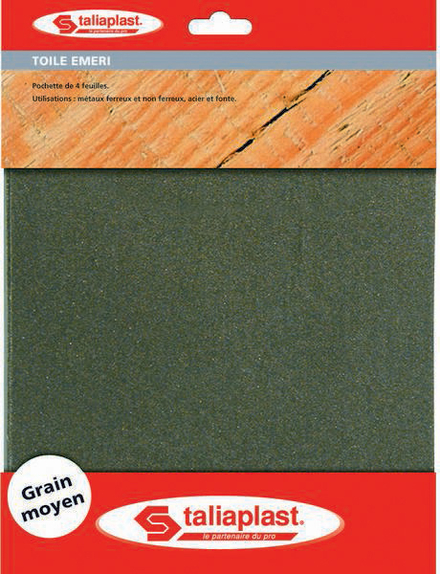 4 FEUILLES EMERI 180X280MM GRAIN 1 TALIAPLAST - 402032