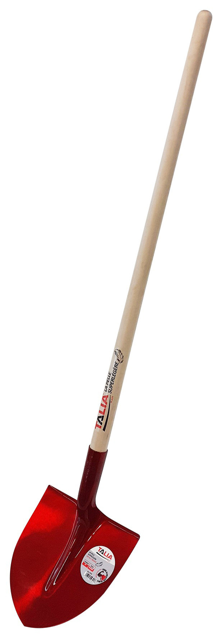 PELLE RONDE 27CM SUPER LEGERE AVEC MANCHE BOIS 130CM 990G - BOIS PLUME TALIAPLAST - 470231