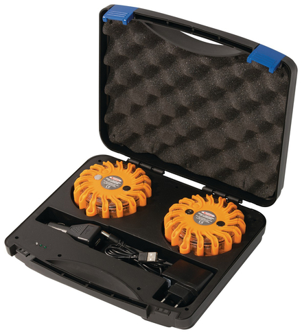 Balises led (valise 2 pcs) rechargeables + magnetiques TALIAPLAST - 500207