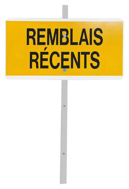 PIQUET 'REMBLAIS RECENTS' AVEC FACE RETROREFLECHISSANTE TALIAPLAST - 520105