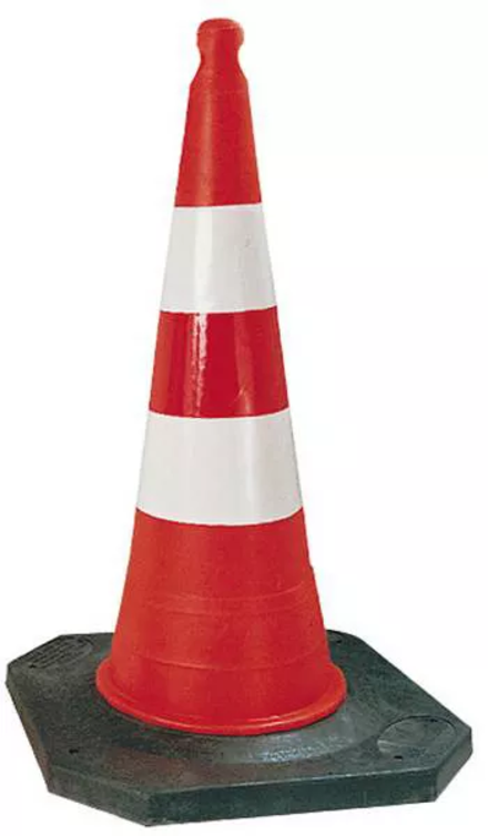 CONE PLASTIQUE FLUO 100CM RETRO C2 PIED CAOUT. 8,5KG TALIAPLAST - 520804