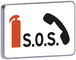 Panneau permanent M9f 500x300 c1 zone téléphone sos avec extincteur TALIAPLAST - 521420