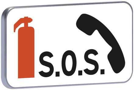 Panneau permanent M9f 700x350 c2 zone téléphone sos avec extincteur TALIAPLAST - 521550