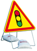Panneau de signalisation AK17 1000 classe 2 feux tricolores + PIED - TALIAPLAST - 522106