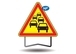 Panneau de signalisation AK30 700 classe 2 ralentissement-bouchon + PIED - TALIAPLAST - 522510