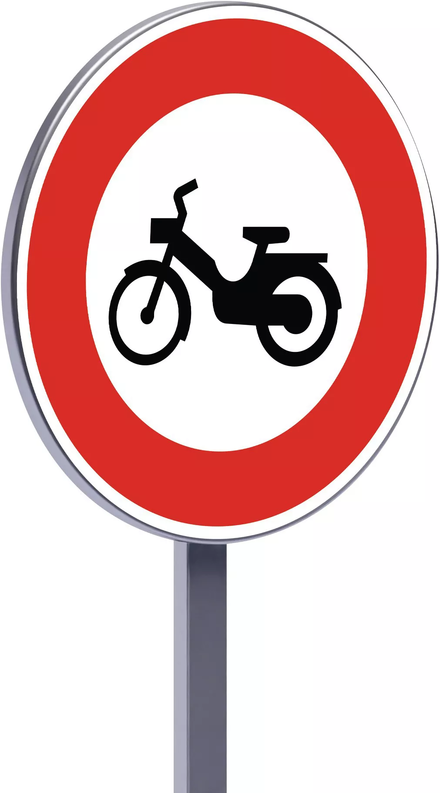 Panneau permanent B9g 450 c1 accès interdit aux cyclomoteurs TALIAPLAST - 522611