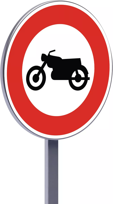Panneau permanent B9h 450 c1 interdit aux motocyclettes TALIAPLAST - 522612