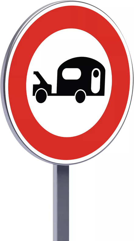 Panneau permanent B9i 450 c1 interdit aux véhicules tractant plus de 250 kg TALIAPLAST - 522613