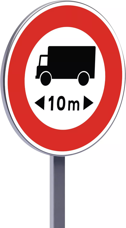 Panneau permanent B10a 450 c1 interdit aux véhicules de transport longueur superieur à… TALIAPLAST - 522614