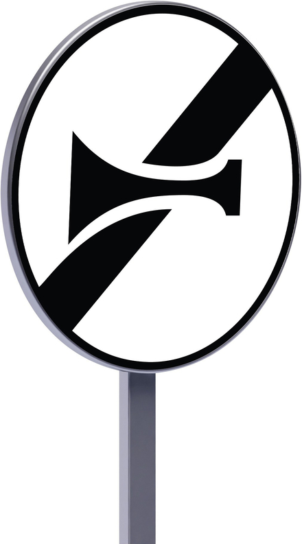 Panneau permanent B35 450 c1 fin d'Panneau d'interdiction de l'usage de l'avertisseur sonore TALIAPLAST - 522620