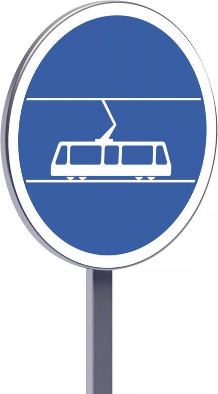 Panneau permanent B27b 450 c1 voie réservée aux tramways TALIAPLAST - 522631